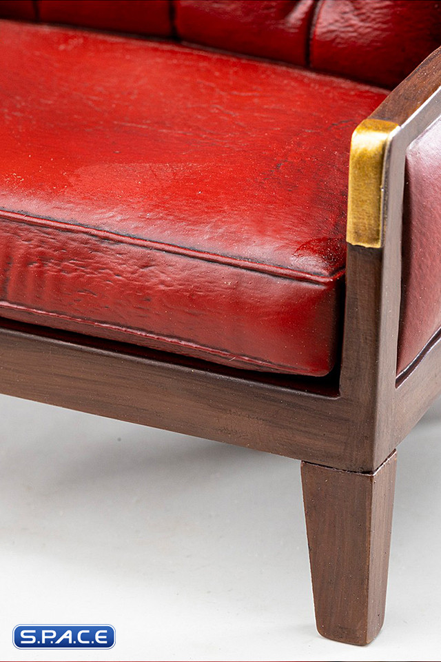 1/12 Scale Red Chesterfield Armchair
