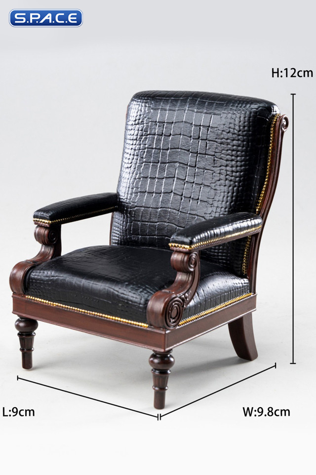 1/12 Scale Black Croc Gentleman Armchair