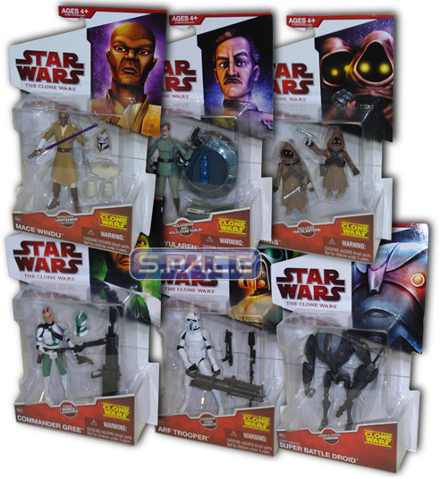 Complete Set of 6 : Clone Wars 2009 Wave 2 (Star Wars)