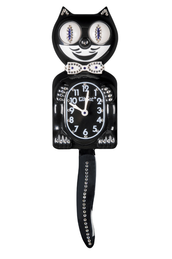 Black Jeweled (blue) KitCat Clock (JBC1B)