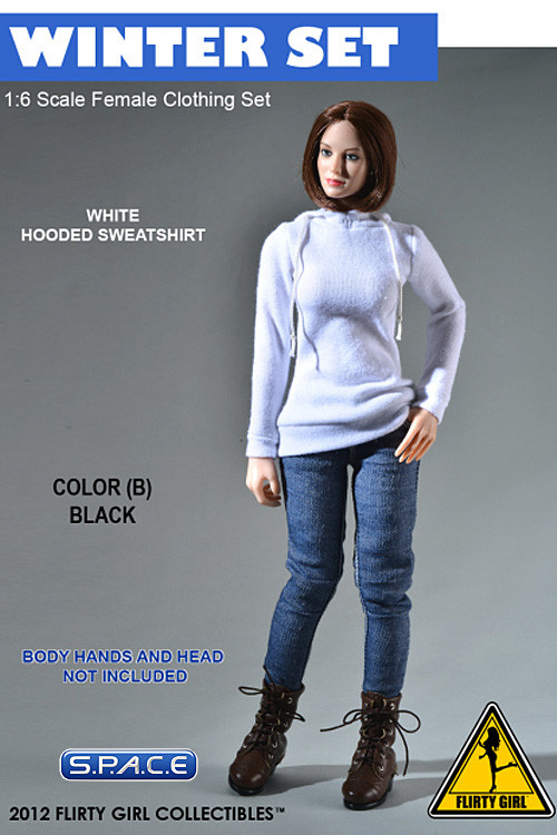 1/6 Scale Female Clothing Set - Winter Set B (Black Version)
