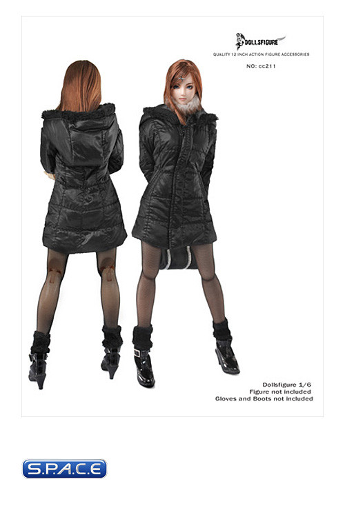 1/6 Scale Female Winter Hoodie Jacket & Accessories Set