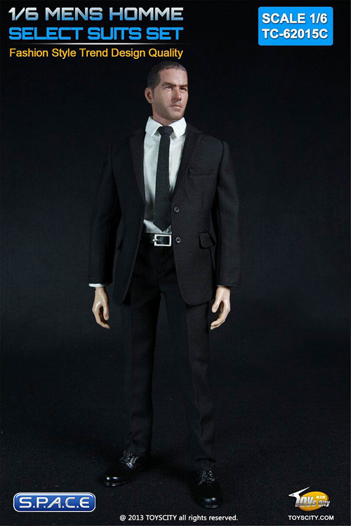 1/6 Scale Mens Homme Select Suits Set 62015-C (Black)