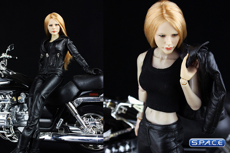 1/6 Scale Womens Motorcycle Leather Clothing Suit (POP-F07)