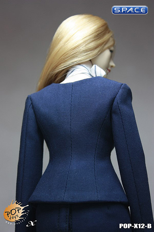 1/6 Scale Female Business Wear Suit Set B (blue)