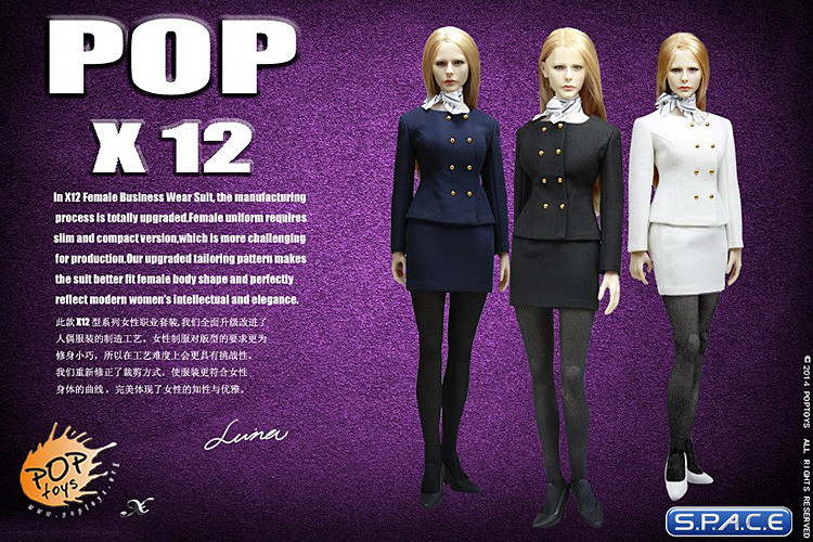 1/6 Scale Female Business Wear Suit Set B (blue)