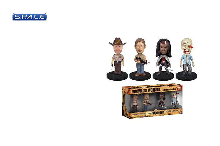 4er Pack: Mini Wacky Wobbler Bobble-Head (The Walking Dead)