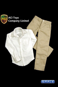 1/6 Scale White Oxford Shirt & Khaki Chino Set