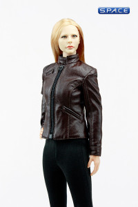 1/6 Scale Modern Women Leather Dress Suit (brown Jacket)