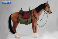1/6 Scale Brown Horse with light travel saddle set