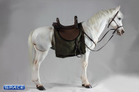 1/6 Scale White Horse with light travel saddle set