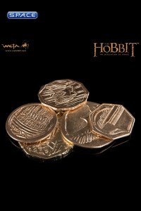Smaugs 5 Treasure Coins in Pouch (The Hobbit)