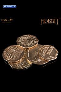 Smaugs 5 Treasure Coins in Pouch (The Hobbit)