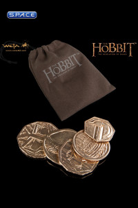 Smaugs 5 Treasure Coins in Pouch (The Hobbit)