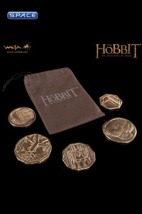 Smaugs 5 Treasure Coins in Pouch (The Hobbit)