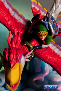 Link on Loftwing Statue (The Legend of Zelda: Skyward Sword)