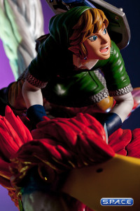 Link on Loftwing Statue (The Legend of Zelda: Skyward Sword)