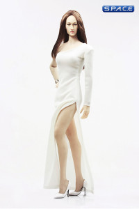 1/6 Scale side slit Evening Dress (white)