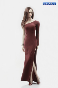 1/6 Scale side slit Evening Dress (red)