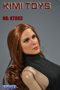 1/6 Scale European / American Female Head Sculpt (red/brown)