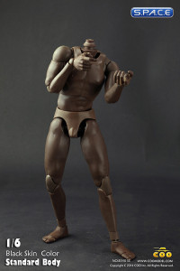 1/6 Scale Standard male black Body - narrow Shoulders