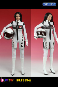 1/6 Scale Racing Girl White Suit