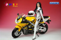 1/6 Scale Racing Girl White Suit