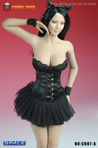 1/6 Scale Basque Corset Dress (Black)