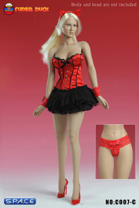 1/6 Scale Basque Corset Dress (Red)