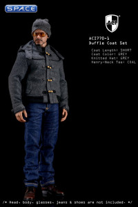 1/6 Scale grey short Duffle Coat Set