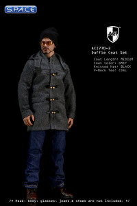 1/6 Scale grey medium Duffle Coat Set