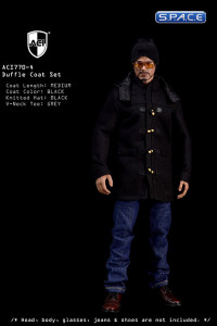 1/6 Scale black medium Duffle Coat Set