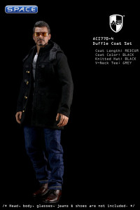 1/6 Scale black medium Duffle Coat Set