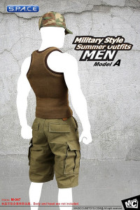 1/6 Scale Mens Military Style Summer Outift Set olive