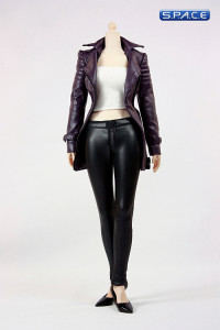 1/6 Scale Nikita Female Agents Leather Coat Set D