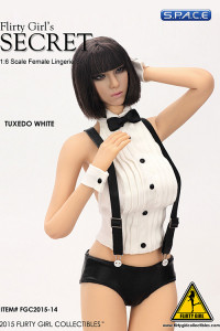 1/6 Scale white Tuxedo Female Lingerie Set (Flirty Girls Secret)