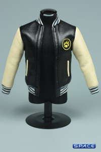 1/6 Scale black and white Leather Jacket and Jeans Set
