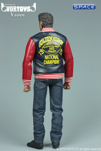1/6 Scale black and red Leather Jacket and Jeans Set