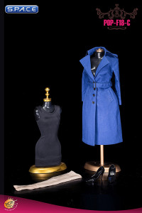 1/6 Scale British Womens blue Windbreaker Set