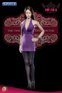 1/6 Scale Ladies purple low-cut Halter Dress Set