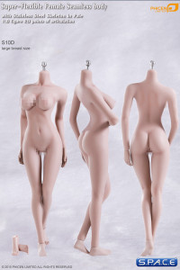 1/6 Scale Seamless Female pale Body removable feet / large breast / headless (Super-Flexible)
