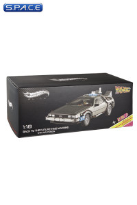 1:18 DeLorean with Mr. Fusion and Hover Board Die Cast Hot Wheels Elite (Back to the Future II)