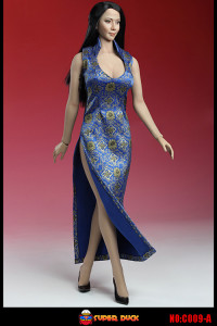 1/6 Scale Cheongsam Dress (blue)