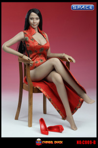 1/6 Scale Cheongsam Dress (red)