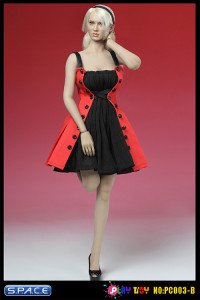 1/6 Scale Fit & Flare Dress (red)