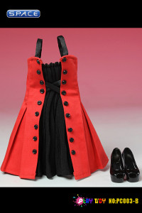 1/6 Scale Fit & Flare Dress (red)