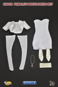 1/6 Scale Females white Dress Set