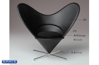 1/6 Scale black Bunny Chair