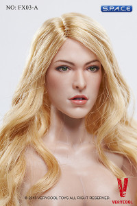 1/6 Scale Female Large Breast Body w/ blonde Hair Head Sculpt