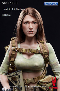 1/6 Scale Female Large Breast Body w/ brown Hair Head Sculpt